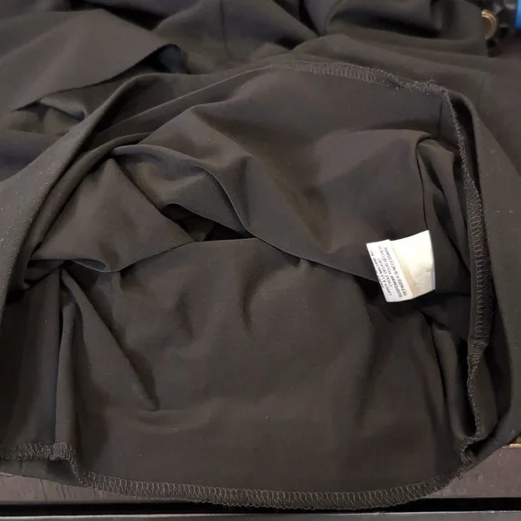 Bailey Ruffle V-Neck Sheath Dress Draped Asymmetric Black Womens Size Medium - Picture 12 of 14